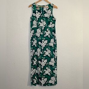 Vintage Hilo Hattie The Hawaiian Original 90’s Kelly green tropical maxi dress